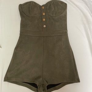 Windsor Green Zip Up Romper